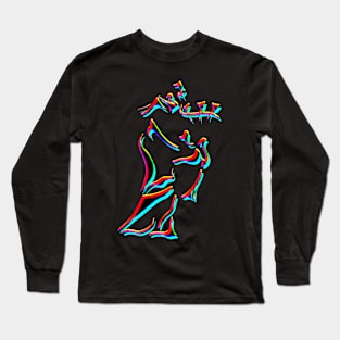 Psychedelic Bagpiper Long Sleeve T-Shirt